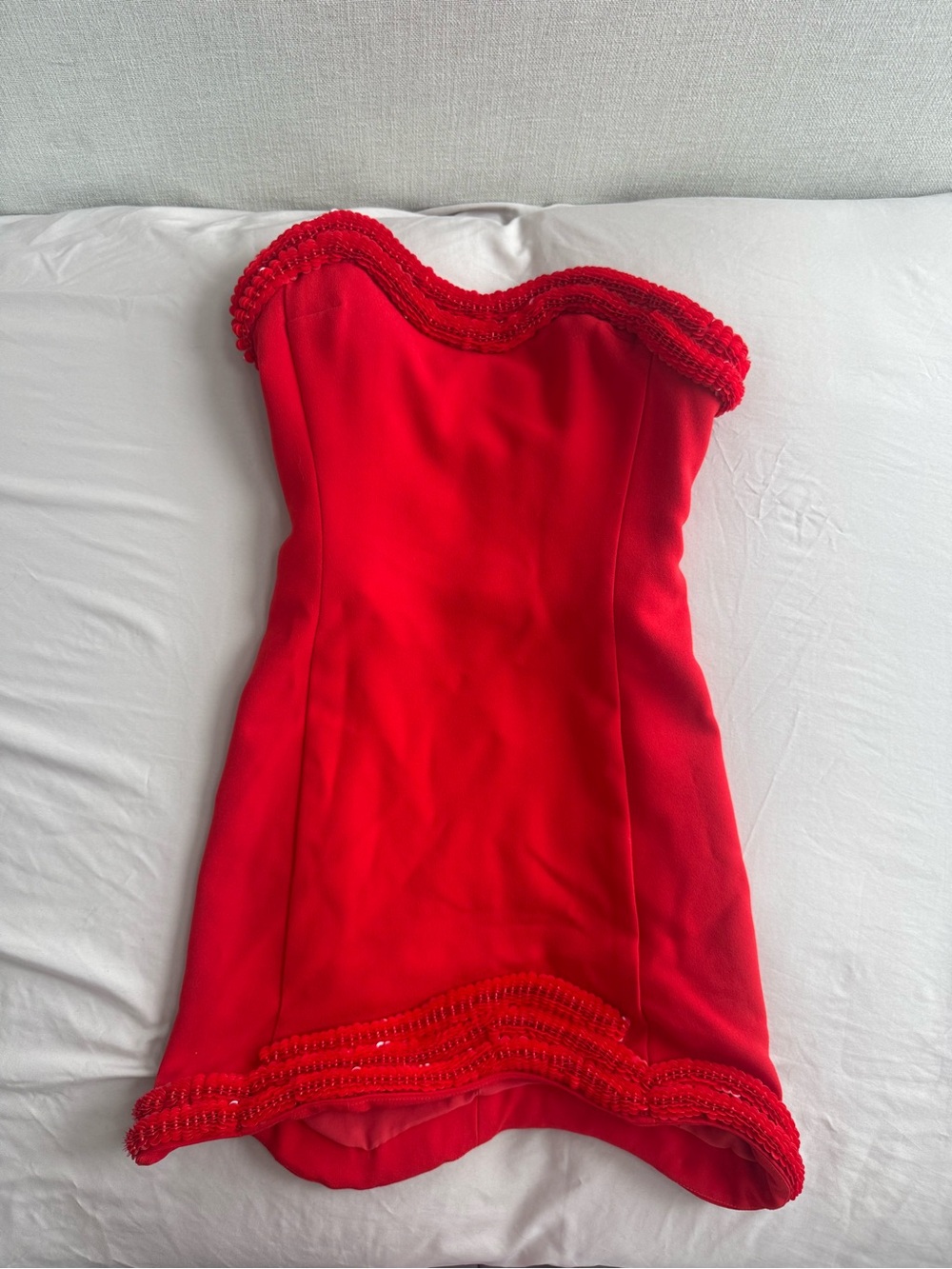Simkhai Saskia Strapless Mini Dress in Fiery Red 00